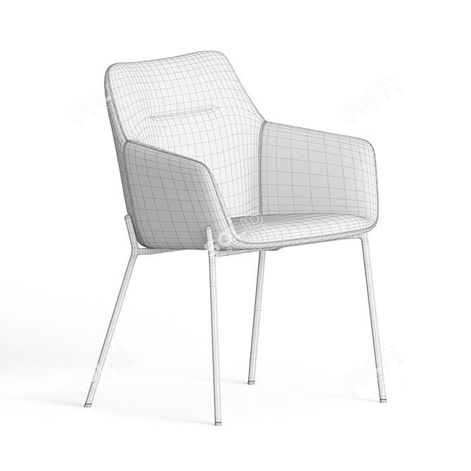 Quinn Velvet Dining Chairs 3D model image 5