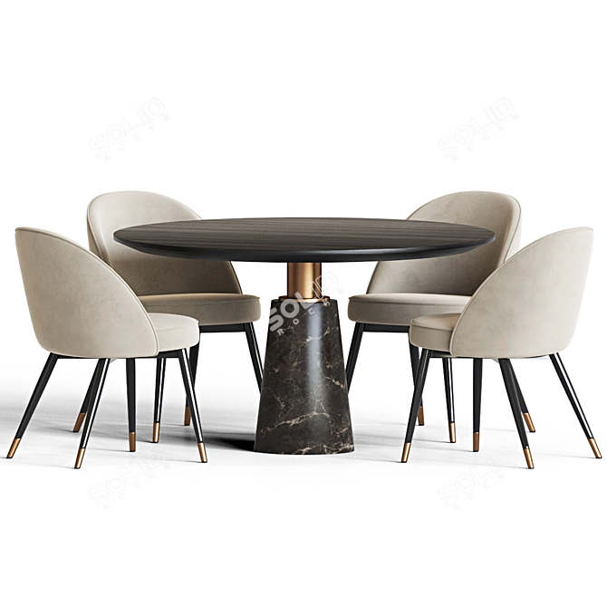 Elegant 2012 Dining Set 3D model image 3