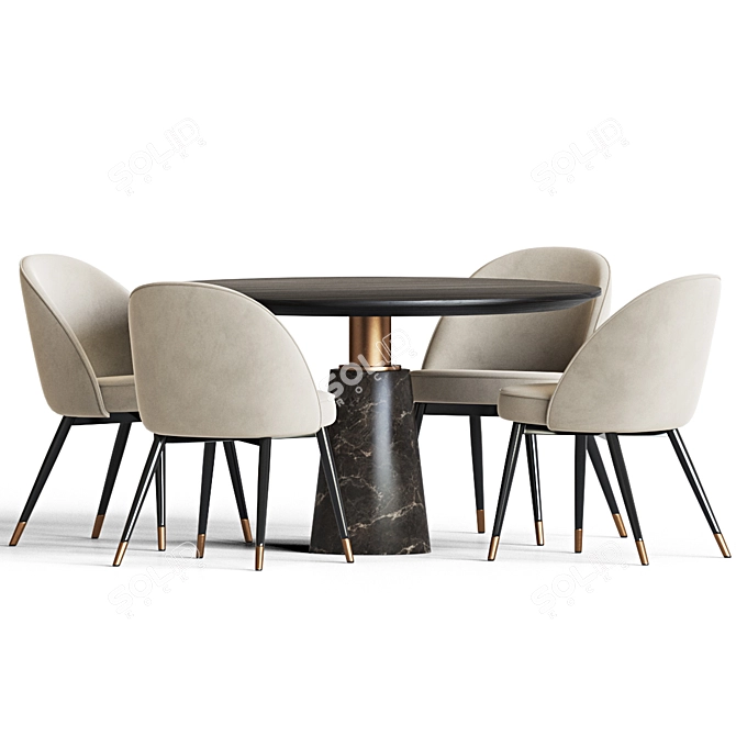 Elegant 2012 Dining Set 3D model image 4