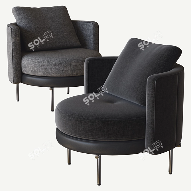 Modern Torii Armchair, Minotti 3D model image 2