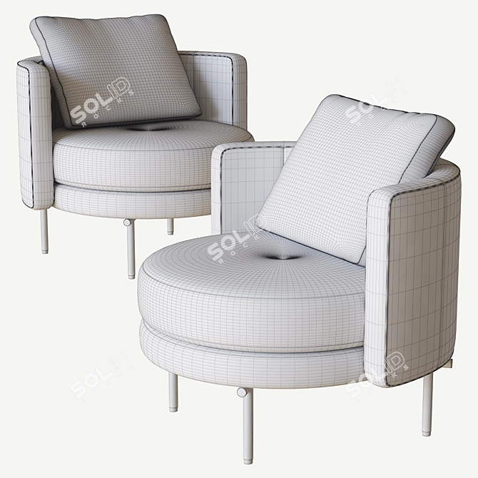 Modern Torii Armchair, Minotti 3D model image 3