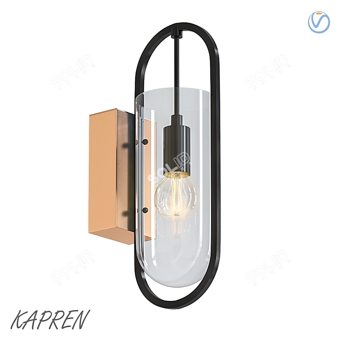 Sleek Wall Light: Kapren 3D model image 1