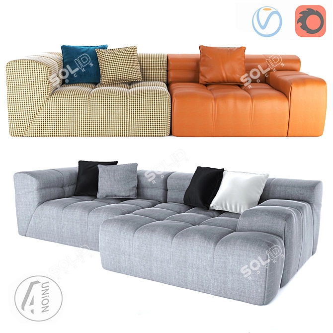 Modular Comfort Sofa 3D model image 1