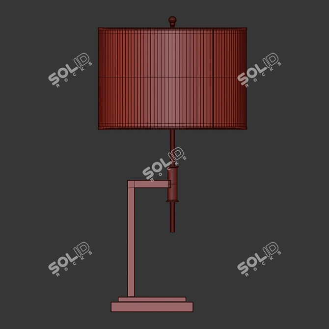 Elegant Atticus Metal Table Lamp 3D model image 3
