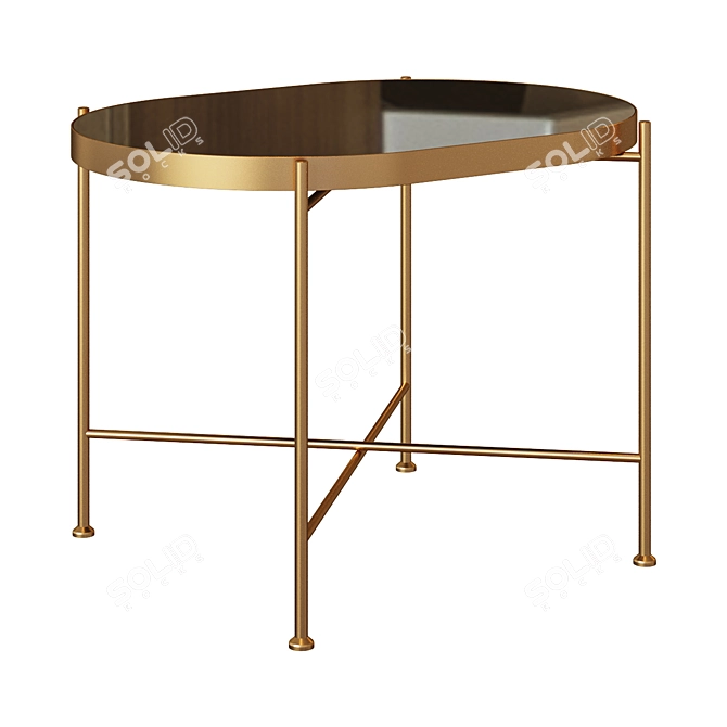 Modern Black Glass Side Table 3D model image 1