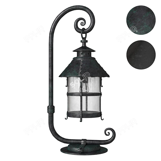 Vintage Street Lamp 3D model image 1