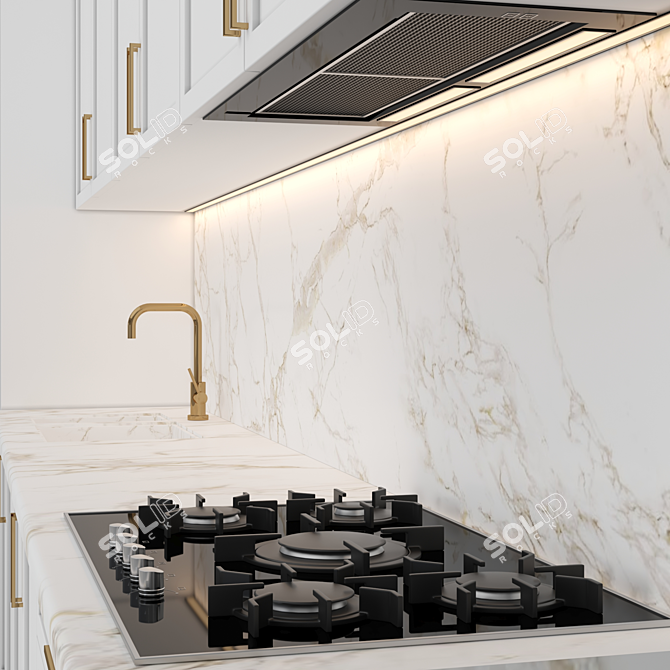 Modern Island Kitchen - Versatile and High Quality 3D model image 2