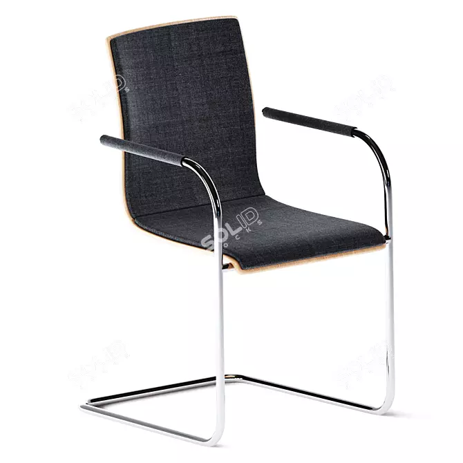 Sleek Cantilever Chair by Thonet 3D model image 1