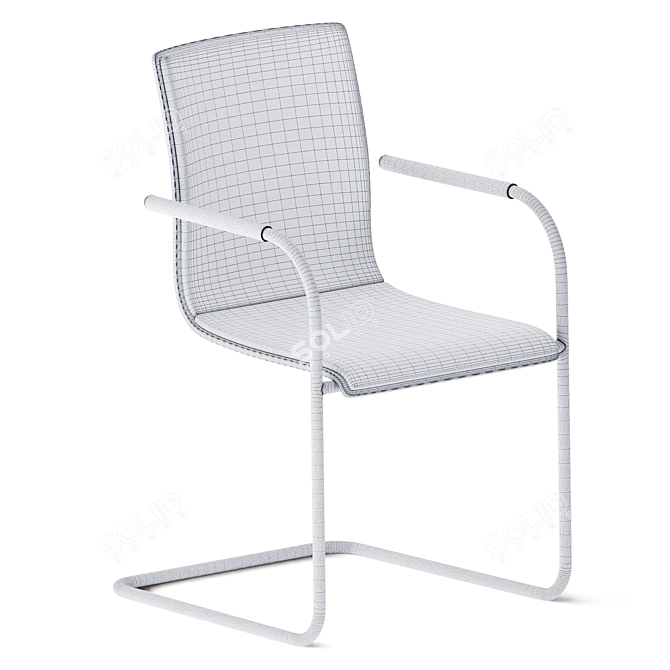 Sleek Cantilever Chair by Thonet 3D model image 3