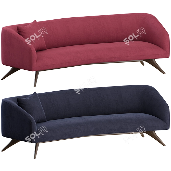 Vintage Fifth Avenue Wide Angle Sofa by Kagan 3D model image 2