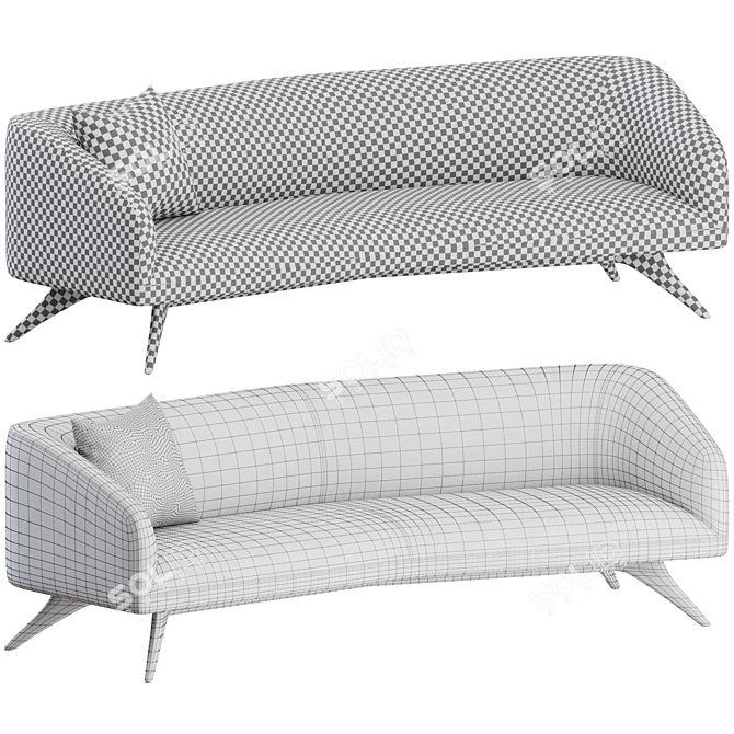 Vintage Fifth Avenue Wide Angle Sofa by Kagan 3D model image 3