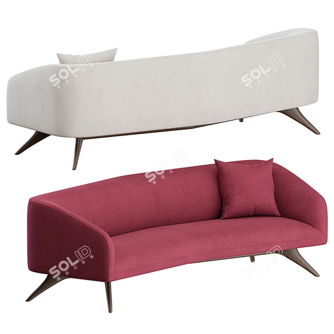 Vintage Fifth Avenue Wide Angle Sofa by Kagan 3D model image 4