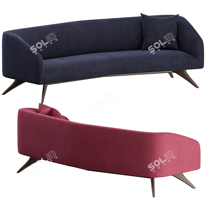 Vintage Fifth Avenue Wide Angle Sofa by Kagan 3D model image 5