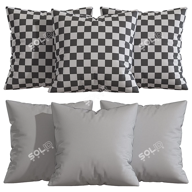 Stylish Accent Pillows for Home 3D model image 2