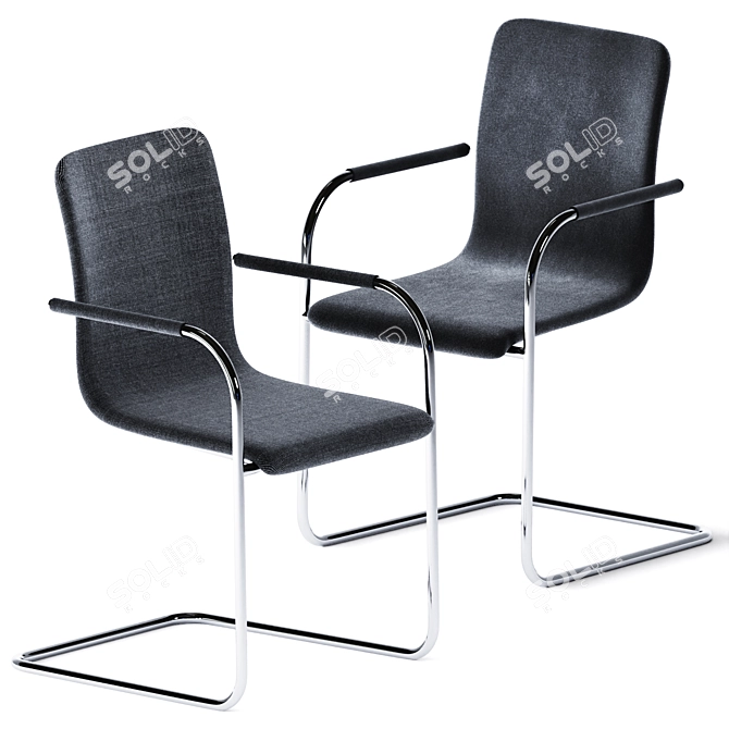 Elegant Cantilever Chair Thonet 3D model image 2