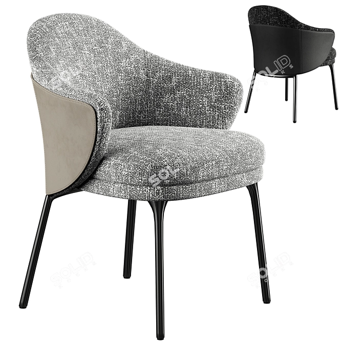 Elegant Minotti Angie Dining Chair 3D model image 1