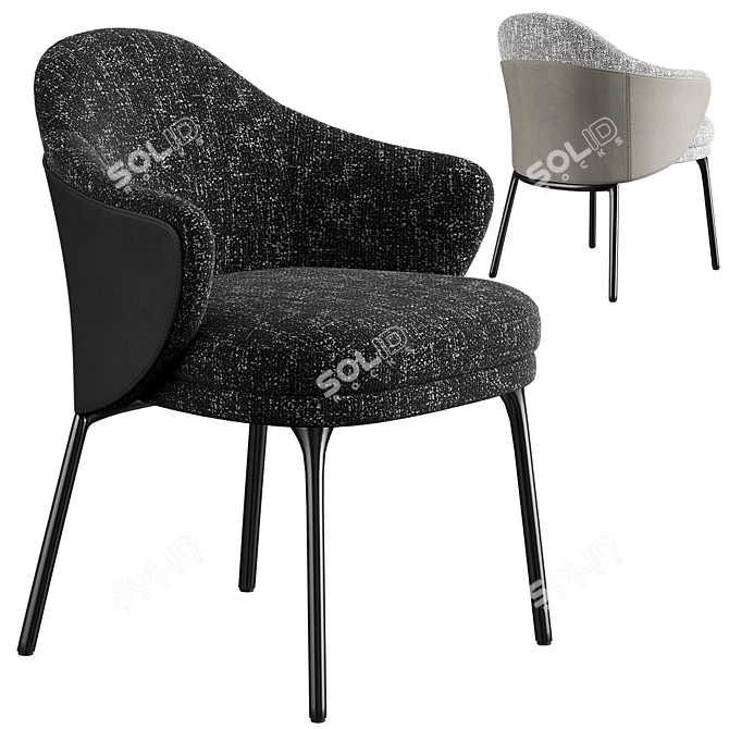 Elegant Minotti Angie Dining Chair 3D model image 2
