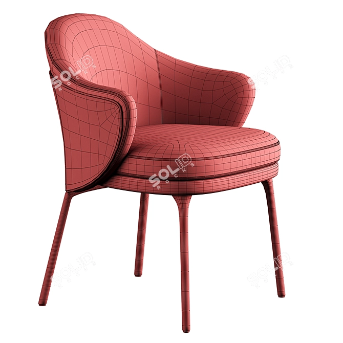 Elegant Minotti Angie Dining Chair 3D model image 5