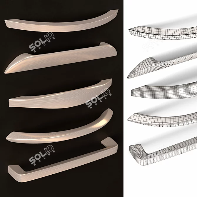 Variety of Material Furniture Handles Set 3D model image 5