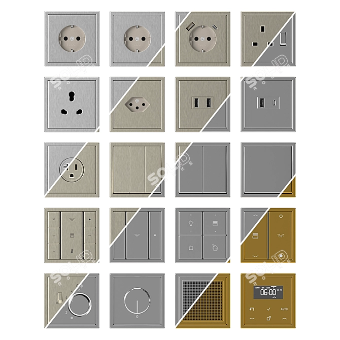 Jung LS 990: Sleek Switches & Sockets 3D model image 3