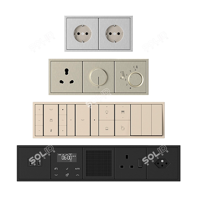 Jung LS 990: Sleek Switches & Sockets 3D model image 5