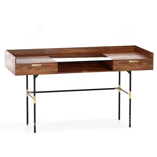 Arlon Writing Desk - Dark Walnut 3D model image 1