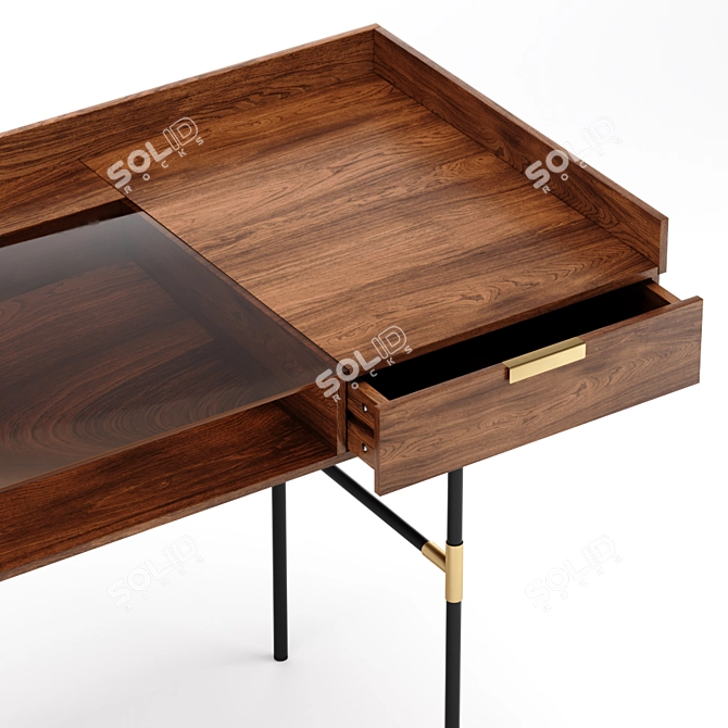 Arlon Writing Desk - Dark Walnut 3D model image 2