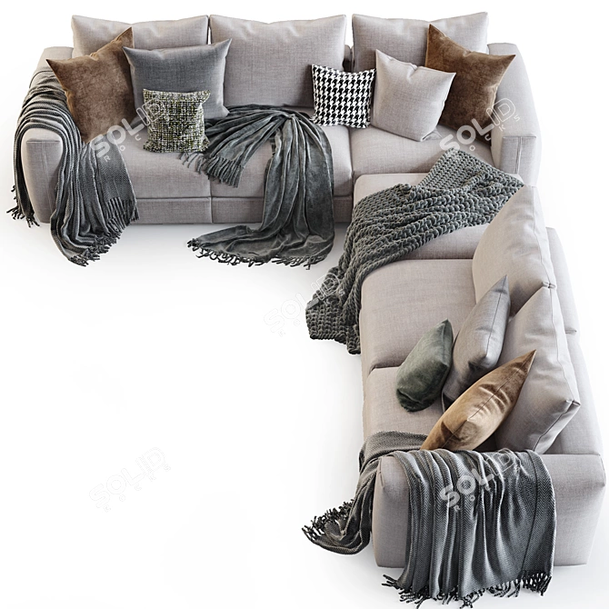 Asolo Sectional Sofa: Ultimate Comfort & Style 3D model image 3