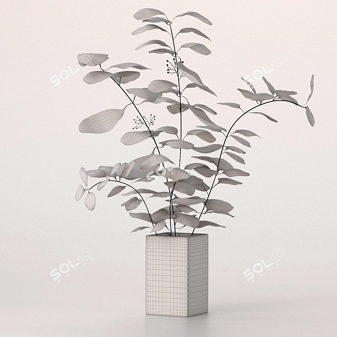 Elegant Eucalyptus Vase Bouquet 3D model image 5