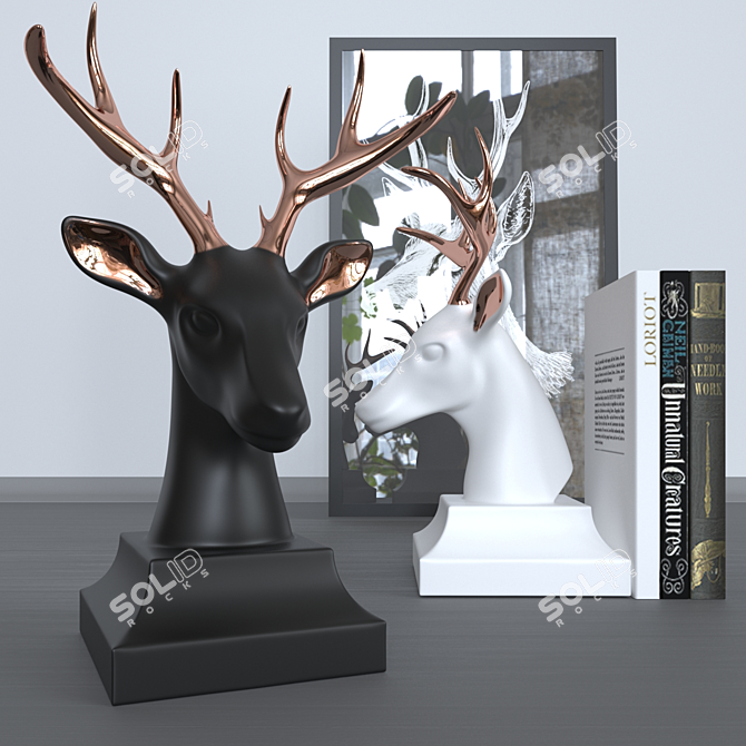 Antler Book Stand 3D model image 1