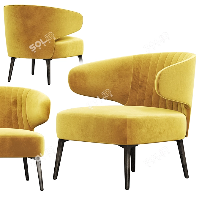 Minimalist Be-Aston Armchairs: Stylish and Functional 3D model image 3