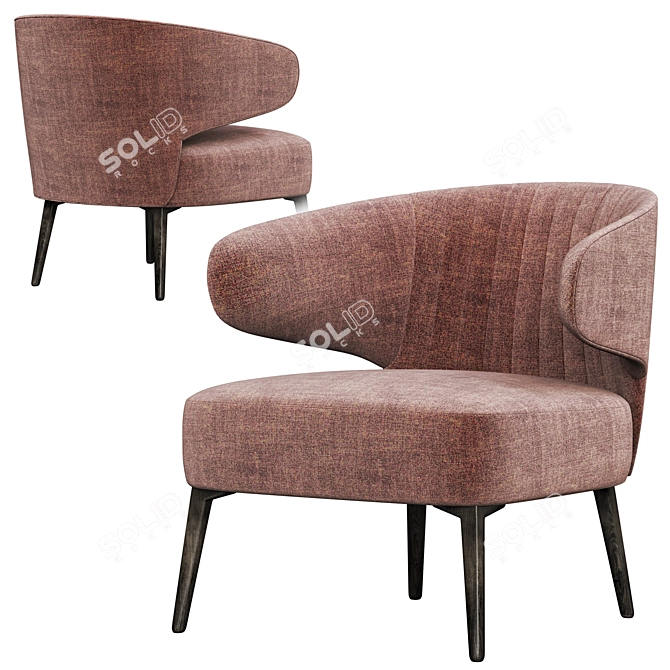 Minimalist Be-Aston Armchairs: Stylish and Functional 3D model image 4