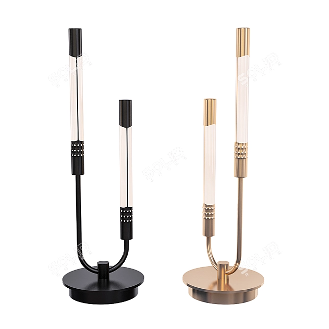 Dual Shade Metal Desk Lamp 3D model image 1