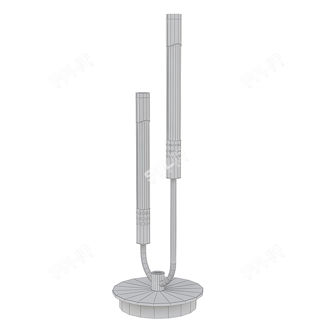 Dual Shade Metal Desk Lamp 3D model image 2