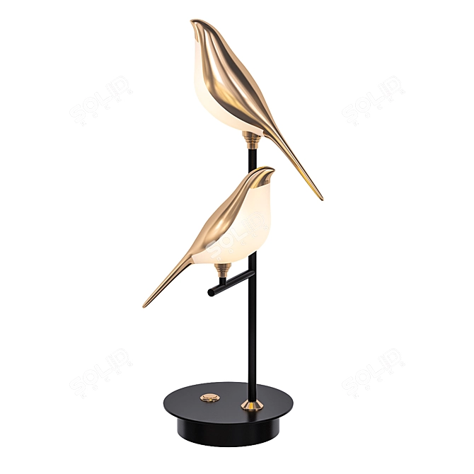 Golden Bird Table Lamp 3D model image 1