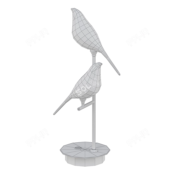 Golden Bird Table Lamp 3D model image 2