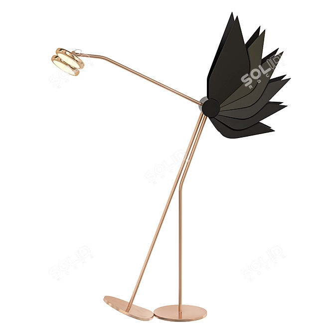 Elegant Bird-Inspired Floor Lamp 3D model image 1