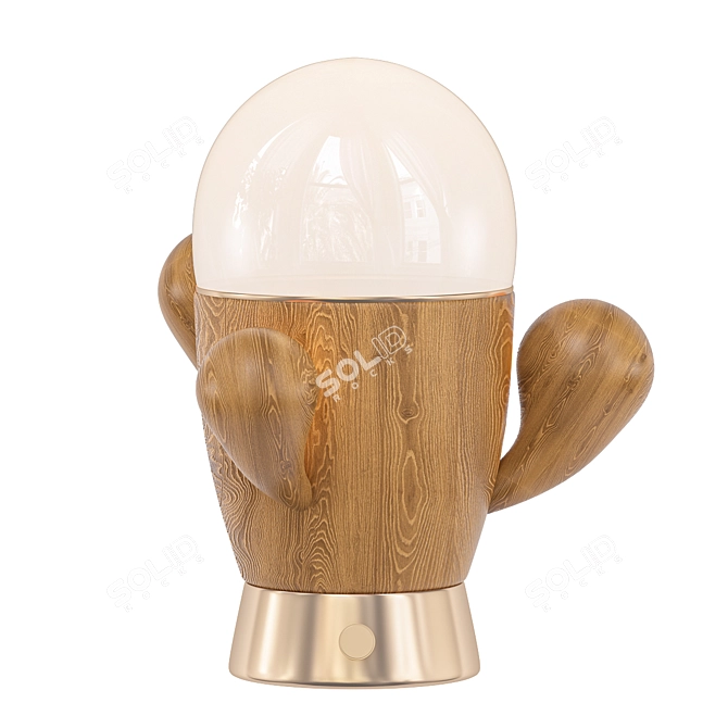 Wooden Cactus Table Lamp 3D model image 1