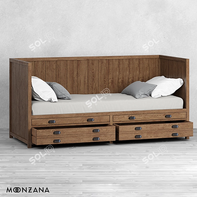 Printmaker Oak Couch - Moonzana 3D model image 2