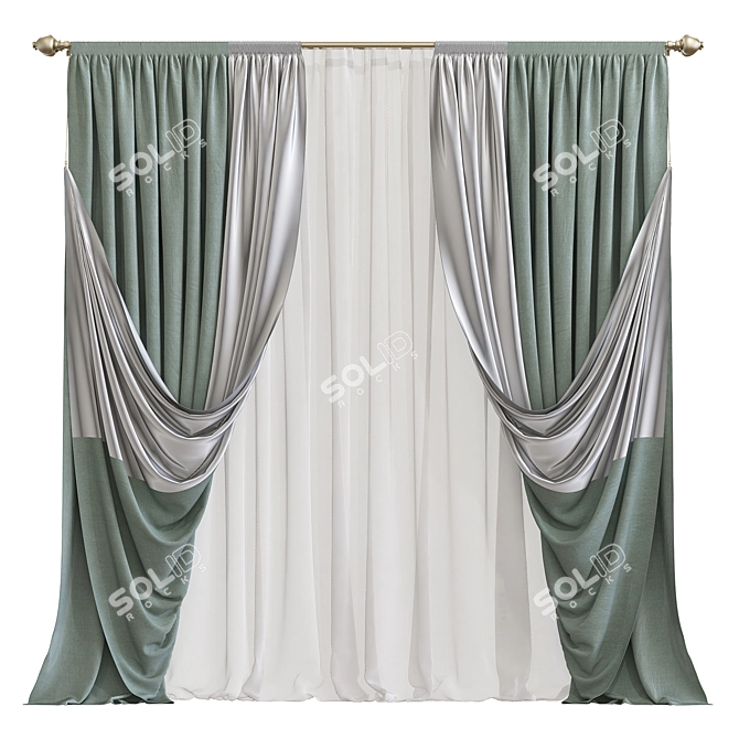 777 Curtain - Innovative Design and Quality Fabric 3D model image 1