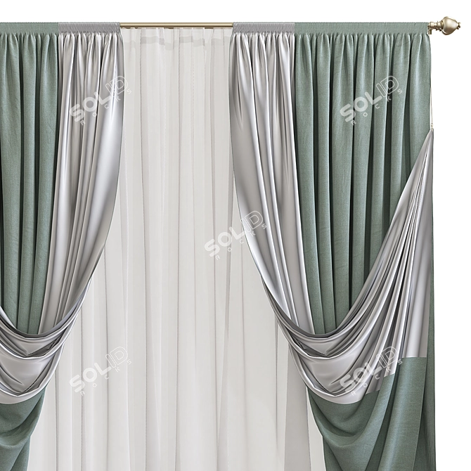 777 Curtain - Innovative Design and Quality Fabric 3D model image 2