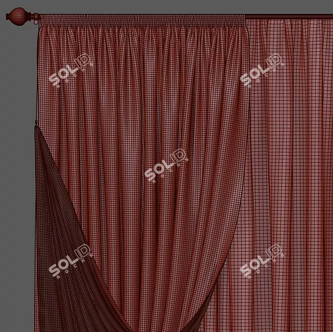 777 Curtain - Innovative Design and Quality Fabric 3D model image 3