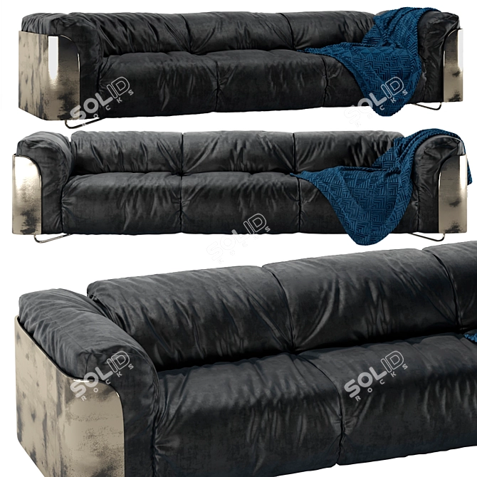 Title: Eternal Elegance Metal Frame Sofa 3D model image 1