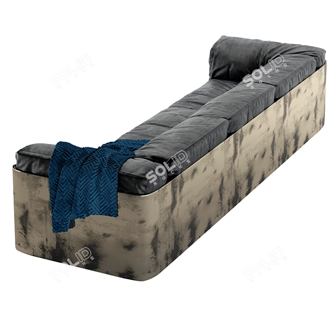 Title: Eternal Elegance Metal Frame Sofa 3D model image 4