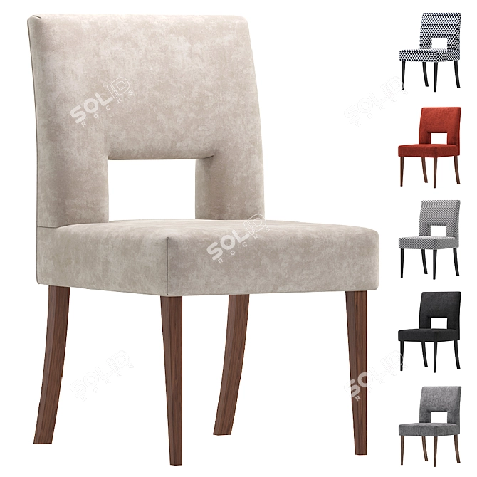 Elegant Coco Republic Lloyd Dining Chair 3D model image 1