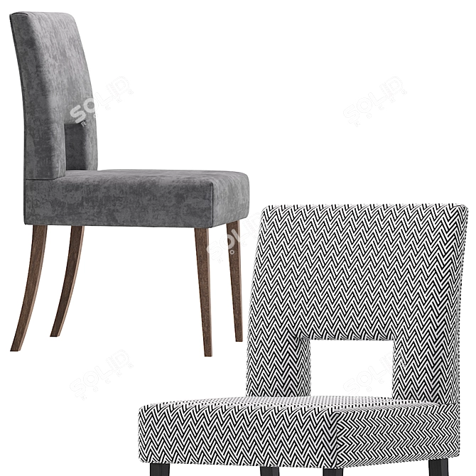 Elegant Coco Republic Lloyd Dining Chair 3D model image 3