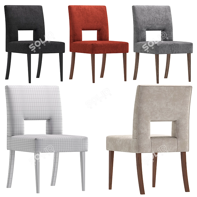 Elegant Coco Republic Lloyd Dining Chair 3D model image 5