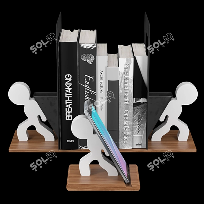 Versatile Book/Mobile Holder: Functional Prop 3D model image 2