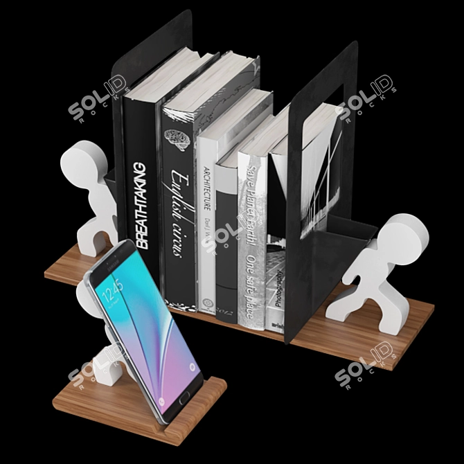 Versatile Book/Mobile Holder: Functional Prop 3D model image 3