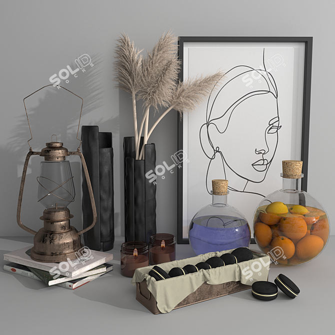 3Dmax Decorative Set with V-Ray & Corona 3D model image 1